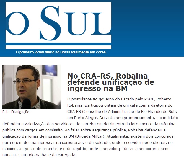 CRA Recebe Especial: Candidato Robaina